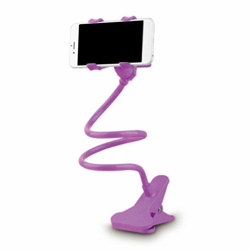 Flexible 360 Rotation Clip Mobile Cell Phone Holder Lazy Bed Desktop Bracket Mount Stand Phone Clip Holder
