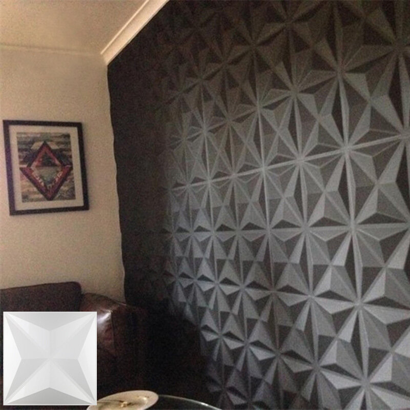 Painel de parede geométrico 3D não-auto-adesivo, renovação casa, teto adesivo, telha arte, quarto, banheiro, 30cm