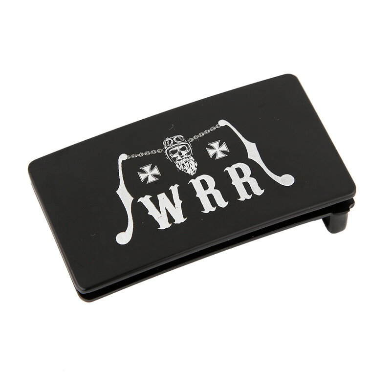 Hebilla de cinturón Lisa negra con logotipo grabado personalizado para hombres, accesorios de placa de aleación de 3,5 cm, cabeza de cinturón para padres, regalos para novio QiQiWu