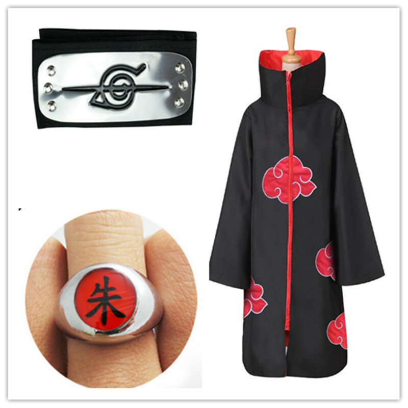 Naruto kostium Akatsuki płaszcz Cosplay Sasuke Uchiha Cape Cosplay Itachi odzież przebranie na karnawał s-xxl