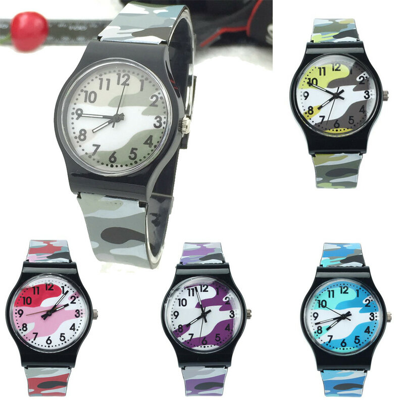 Детские часы, Классические камуфляжные детские наручные часы, спортивные модные часы для девочек и мальчиков, кварцевые наручные часы