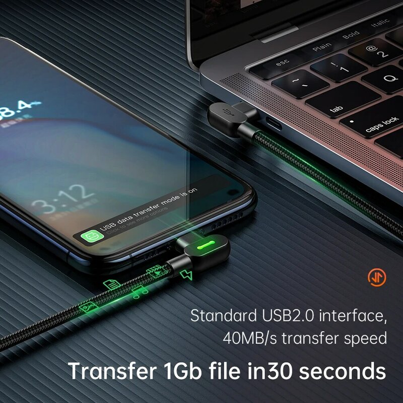 Кабель Mcdodo USB Type-C для передачи данных 3A, 60 Вт PD, для Xiaomi, Samsung, Huawei, Macbook Pro, ноутбука, телефона, быстрая зарядка, двойной изгиб, шнур
