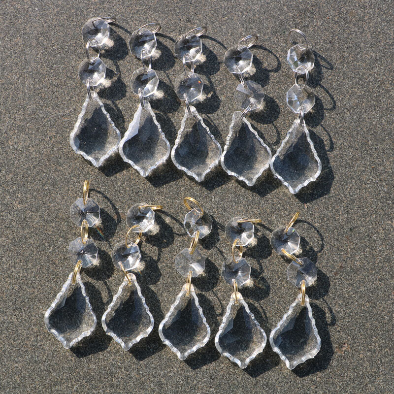 Lampadario trasparente cristalli di vetro lampada prismi parti pendenti pendenti con perle di ottagono di cristallo parti di illuminazione