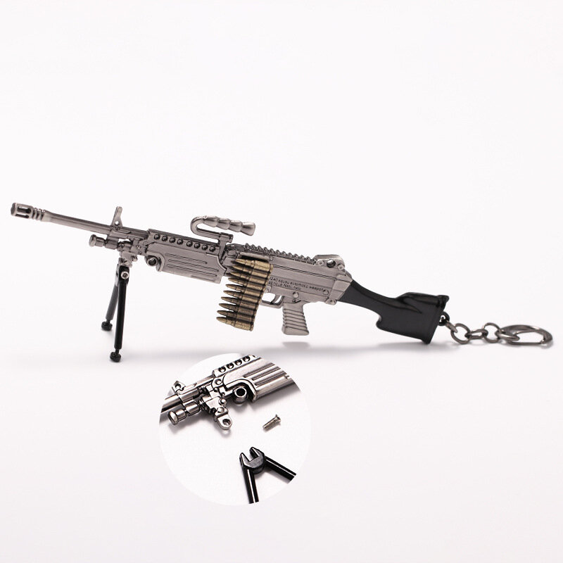 2019 nuevo juego PUBG CS GO llaveros con forma de arma llavero M16 AK47 colgante de Metal francotirador llavero para hombre joyería recuerdo 21cm