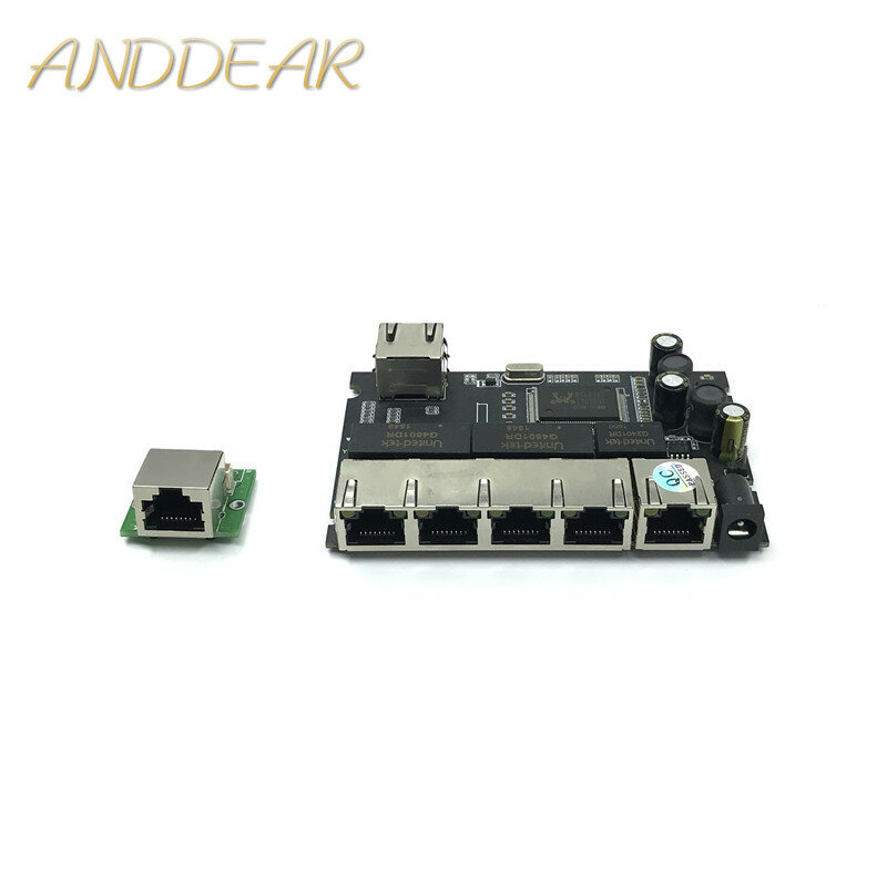 5-portowy przełącznik gigabitowy moduł jest szeroko stosowany w linia ledowa 5 port 10/100/1000 m port kontaktowy mini przełącznik moduł płyty głównej PCBA