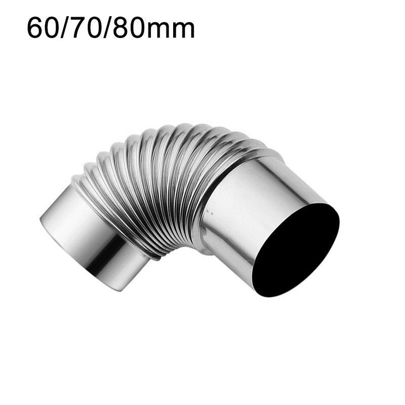 60/70/80mm Stainless Steel 90 Degree Elbow Chimney Liner Bend 90° Multi Flue Stove Pipe For Outdoor Camping Wood Stoves Chimney