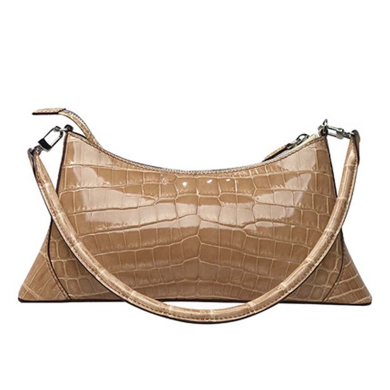 Yongliang novo pacote axilar saco de crocodilo destaques pele brilhante bolsa feminina moda couro de crocodilo bolsa feminina