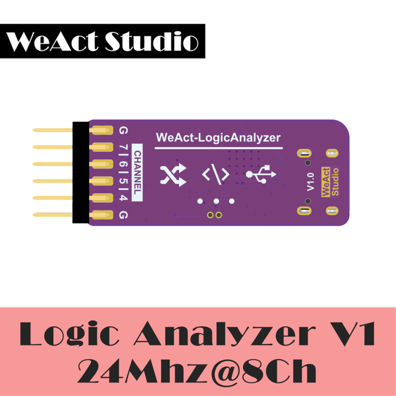 WeAct USB Logic Analyzer DLA Mini 24Mhz 8ch Channel Hardware Debug Tool 5V MCU ARM FPGA Debugging Ger