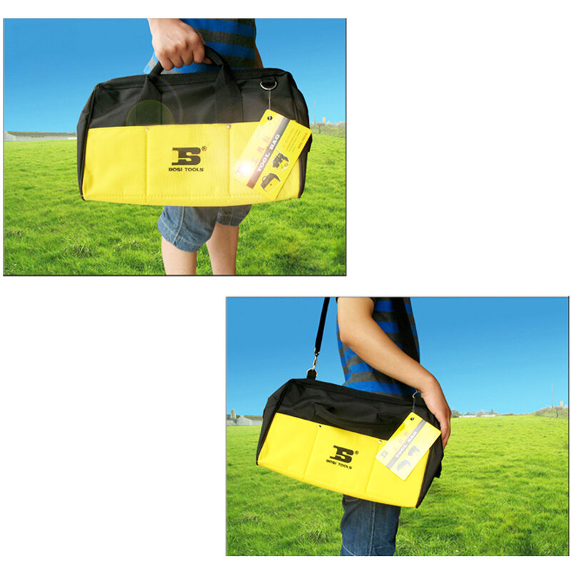BOSI 16" (400x300x250mm) Waterproof Durable Tool Bag Multi-Purpose Steel Frame Organizer