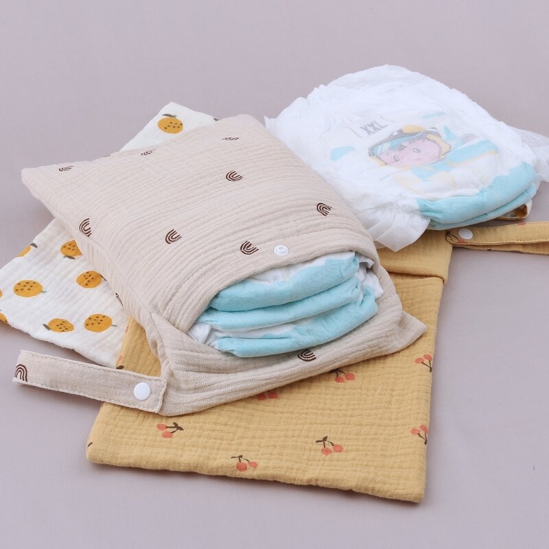 Multifunctional Baby Diapper Bag Reusable Solid Color Travel Nappy Pouch Soft Cotton Mummy Storage Bag 25x20cm Toy packing bag