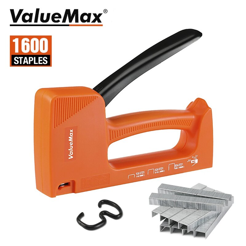 ValueMax светильник степлер, ручной степлер, ручной инструмент, пистолет для ногтей, бытовой инструмент со скобами 1600 шт.