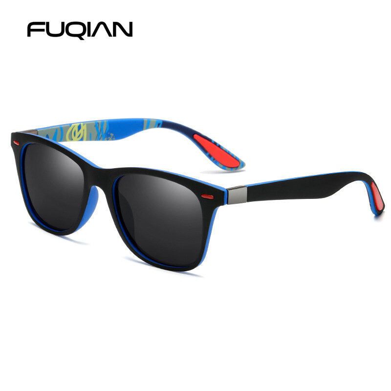 Лидер продаж, поляризованные солнцезащитные очки для мужчин и женщин, классические квадратные пластиковые солнцезащитные очки для вождения, мужские Модные Черные поляризационные очки UV400