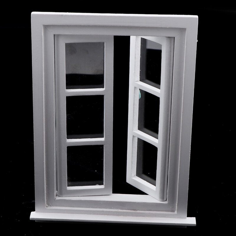 Miniatur Weiß Holz Tür Fenster Möbel DIY Decor für 1/12 Puppen Haus