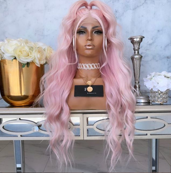 QueenKing Hair Virgin Baby Pink 13x4 Front Lace Wig European Human Hair Wigs Pre Plucked with Baby Hair