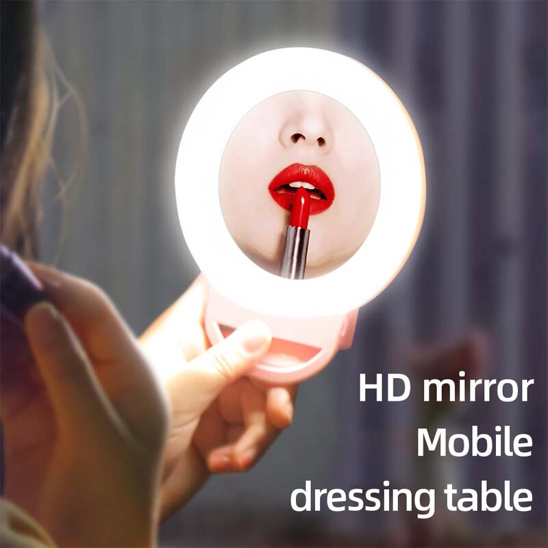 Rgb Draagbare Vullen Licht Led Mobiele Telefoon Make Spiegel Vullen Licht Kleurrijke Flitslamp Fotografie Live-uitzending Selfie Lichten