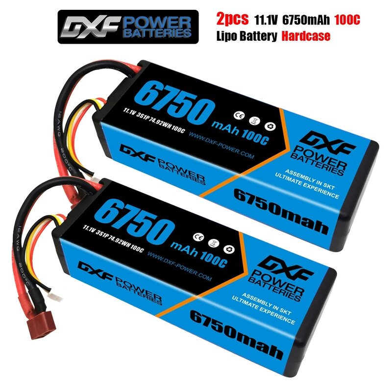 1/2PCS DXF Lipo 3S 4S 2S Battery 7.4V 11.1V 14.8V 8400mAh 6500mAh 6750mAh 7000mAh 5200mAh 9200mah 10000mah Hardcase for RC Car