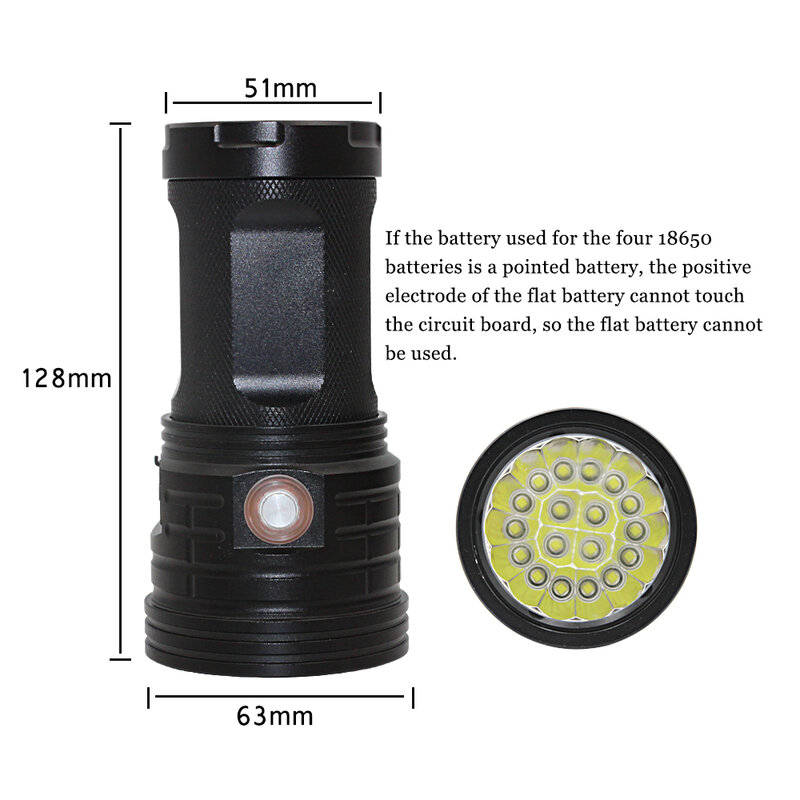 72000lumen LED Lanterna 18 * T6 torcia a LED torcia ricarica USB lampada Linterna 3 modalità proiettore portatile luce potente