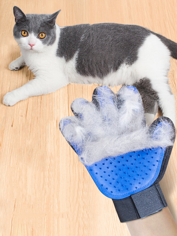 Cat & Dog กำจัดขน Grooming ถุงมือสัตว์เลี้ยงอาบน้ำลอยแปรงขนสัตว์ Deshedding หวีสัตว์นวด Mitten ผมเครื่องมือทำความสะอาด