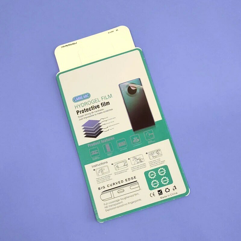 100pcs Retail Package For Hydrogel Film Screen Protector Consumer Retail Packaging Box For Cell Phone Protective Film 195*115mm