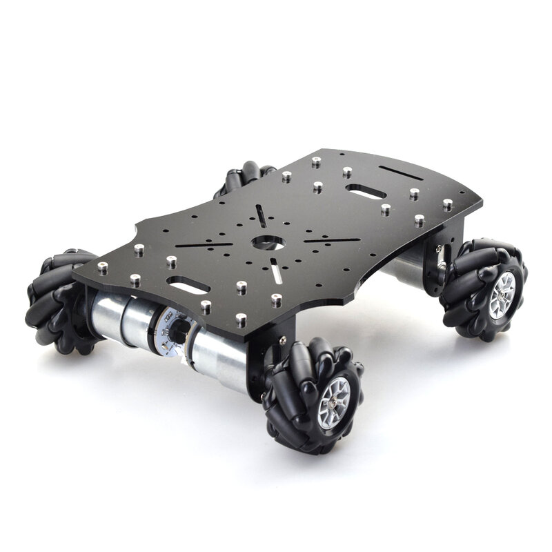 4wd mecanum roda robô chassis do carro kit omni plataforma direcional com 4pcs 12v velocidade do motor codificador para arduino rasbperry pi