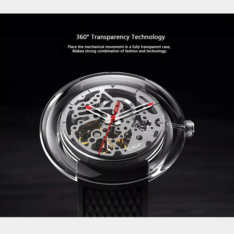 Reloj CIGA Design CIGA serie T, reloj mecánico, reloj transparente de moda hueca, reloj mecánico femenino, reloj para hombre y mujer