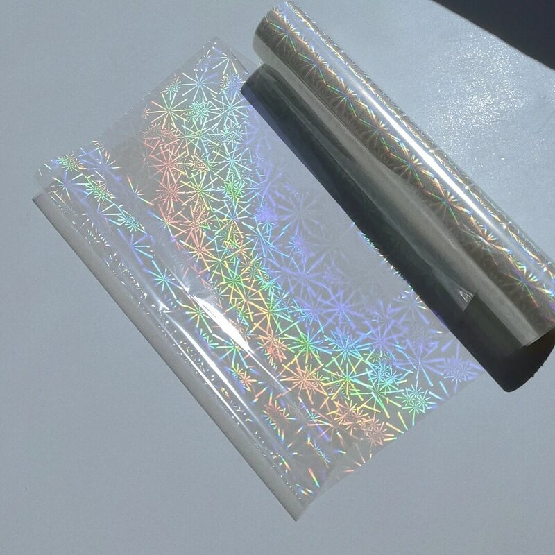Holografische Vlakte Transparante Warmdrukfolie Op Papier Of Plastic 21Cm X 120 M/partij Diy Pakket Box