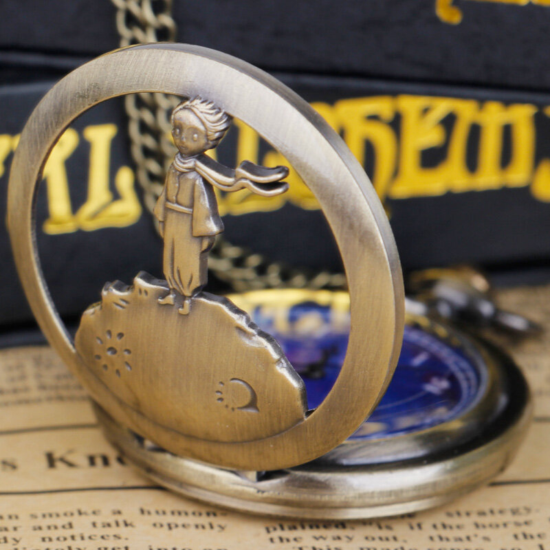 Montre de Poche à Quartz en Bronze Antique pour Enfant, Horloge avec Fob JOFor CF1193