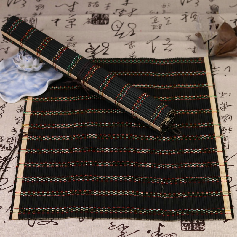 Sikat Tirai Bambu Bergulir Pensil Kasus Sikat Keriting Tirai Gaya Cina Kaligrafi Sikat Kasus untuk Siswa