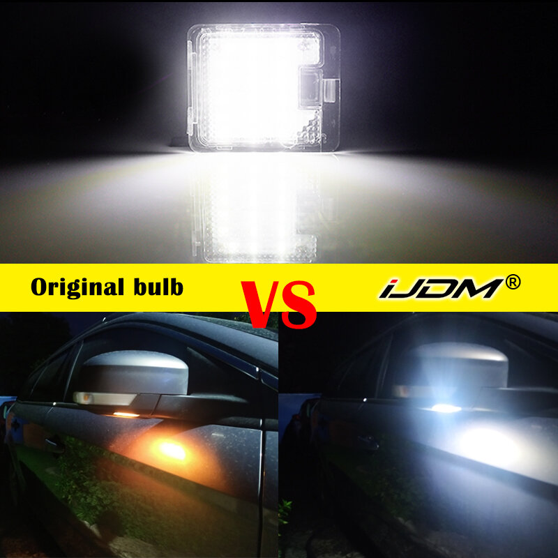 Lumière de flaque d'eau de rétroviseur latéral à LED, lumière de courtoisie de voiture Escape, Ford Focus 3, Kuga 2, S-Max, WA6 2, Mondeo 4, 5, Grand C-max 2, 2 pièces