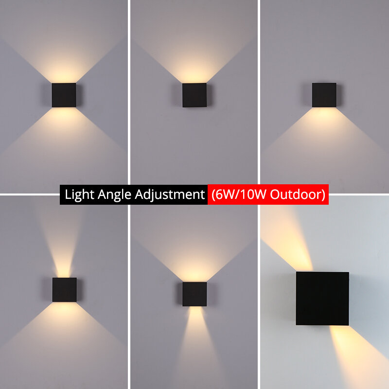 6w/10w conduziu a luz da parede ao ar livre à prova d' água ip65 alpendre lâmpada de parede do jardim & quarto interior decoração de cabeceira iluminação da lâmpada de alumínio