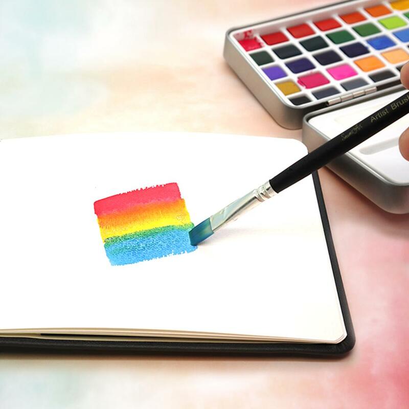 Juego de pinturas de acuarela sólidas de 50 colores, pigmento de acuarela portátil para dibujo artístico, suministros de Arte de papel de acuarela, envío directo