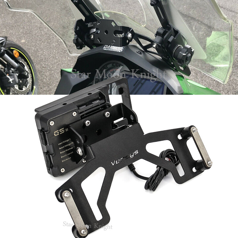 อุปกรณ์เสริมรถจักรยานยนต์ GPS Navigation Bracket Supporter สำหรับ Kawasaki Versys 1000 Versys1000 2019 2020