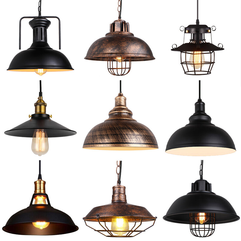Lampe suspendue industrielle en fer, design nordique rétro, luminaire décoratif d'intérieur, idéal pour un loft ou un bar, 73 bars