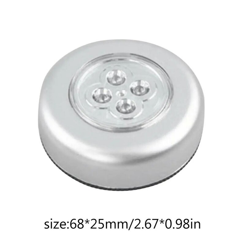 Lámpara LED de pared para armario, pulsador táctil inalámbrico con batería, luz nocturna para cocina y dormitorio, 4 Led