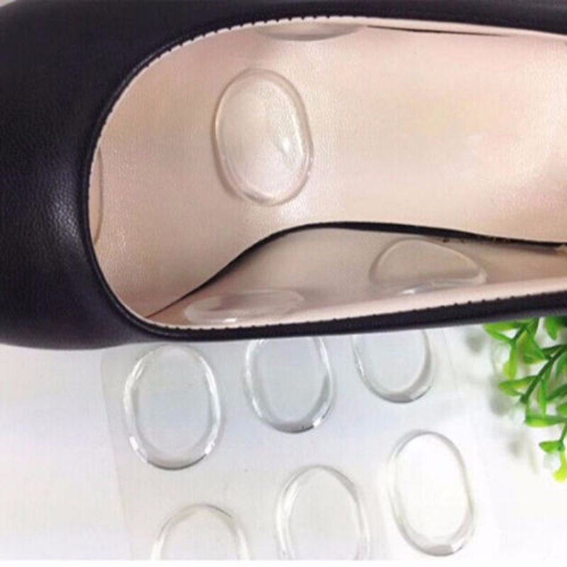 6 unidades/pacote palmilhas de silicone calcanhar adesivos de salto alto das mulheres adesivos clara pequena palmilha redonda inserções almofada pés protetor cuidados