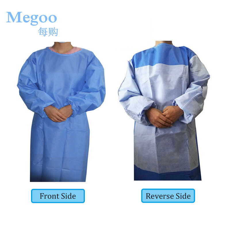 Sms não-tecido 45g descartável vestido cirúrgico estéril vestuário de trabalho médico à prova de poeira anti infecção isolamento macacões