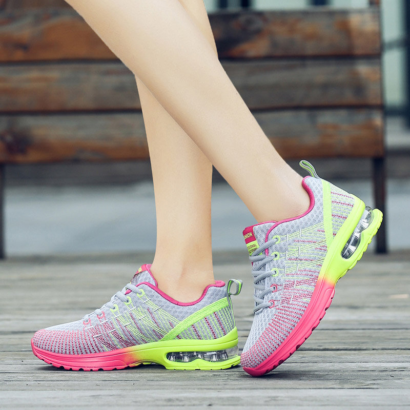Tênis de corrida feminino, calçado esportivo para mulheres, respirável, confortável para caminhada