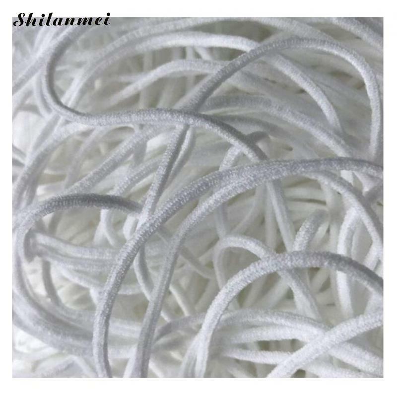 Disposable Mask Elastic Strap White Earloop Cord 1/8-Inch (3mm) Stretchy Ear Tie Rope Handmade String For Sewing Diy Masks