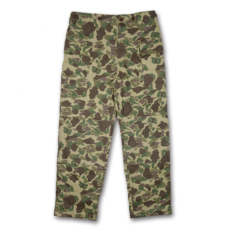 WWII WW2 US ARMY HBT pantalones de uniforme de campo de camuflaje reversibles, pantalón para exteriores