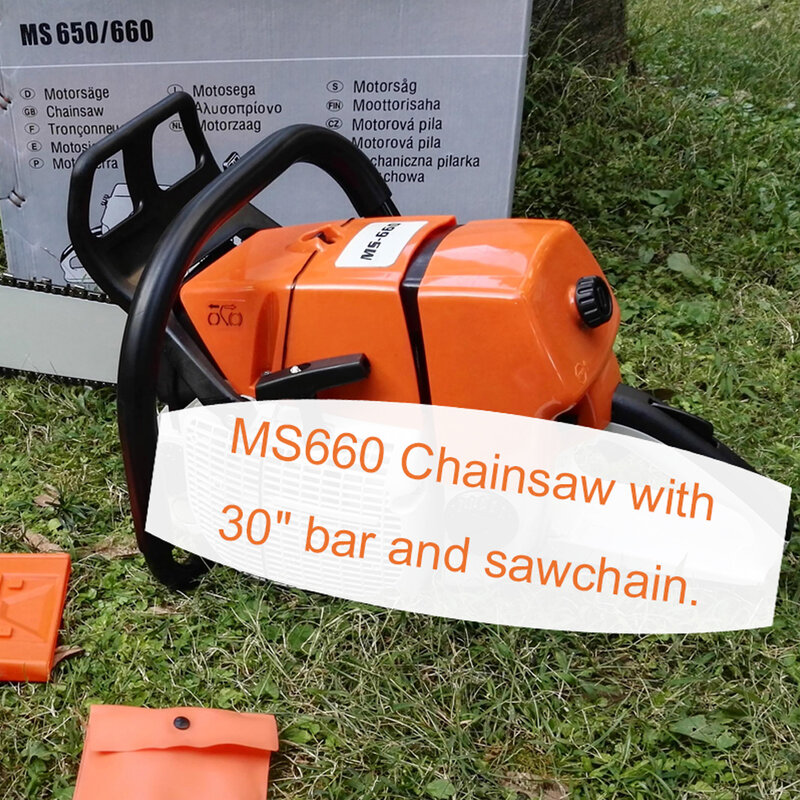 MS660 Professional Chainsaw with 30inch high quality alloy Bar sawchain Fast cutting Chain saw