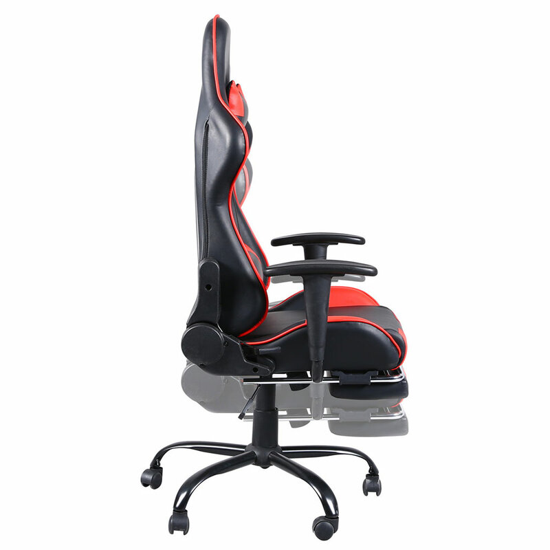Silla de oficina para el hogar, sillón de ordenador, color negro y rojo