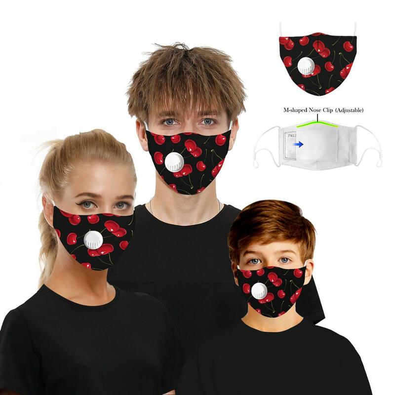 색상 재사용 가능한 얼굴 마스크 통기성 안티 오염 탄소 PM2.5 필터 안티 먼지 호흡 빨 수있는 입 마스크 표범 인쇄