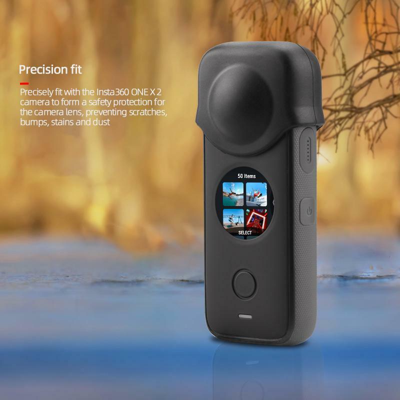 Panoramic Sports Camera Lens Cover, Silicone Lens Protective Cap, Capa de tela para Insta360 One X2, Acessórios