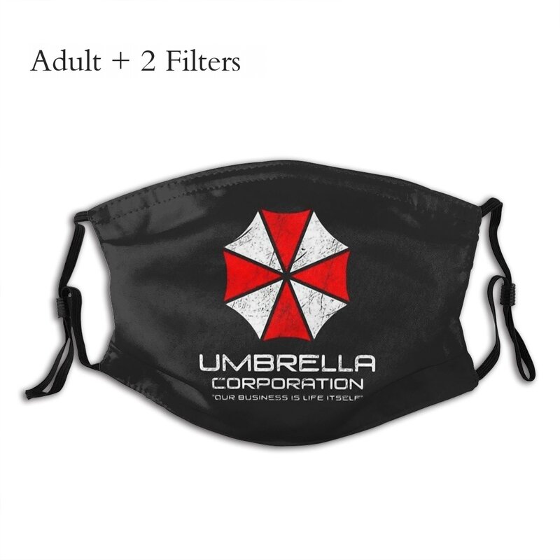 Umbrella Corporation-mascarilla Facial Wasbaar, máscara negra con filtros PM2.5, a la moda
