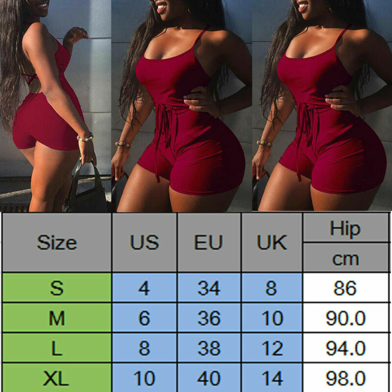 Women Summer Outdoor Fitness  Sports Set Casual Sleeveless Bodycon Romper Jumpsuit Club Tights Bodysuit Short Pants
