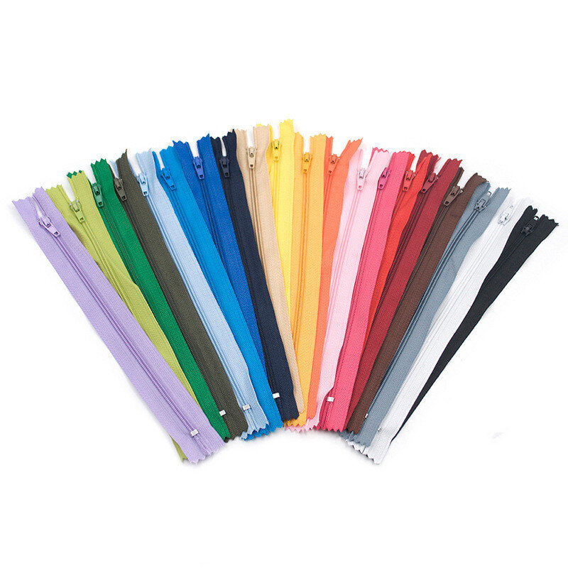 10pcs Nylon Coil Zipper 4"-24" (10 cm-60 cm) for Tailor Crafts, Sewing Clothes Zipper (20 Colors) Sewing Accessories