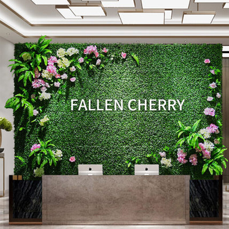 Зеленая пластиковая газонная стена, искусственное растение, искусственное зеленое растение, фотография на свадьбу