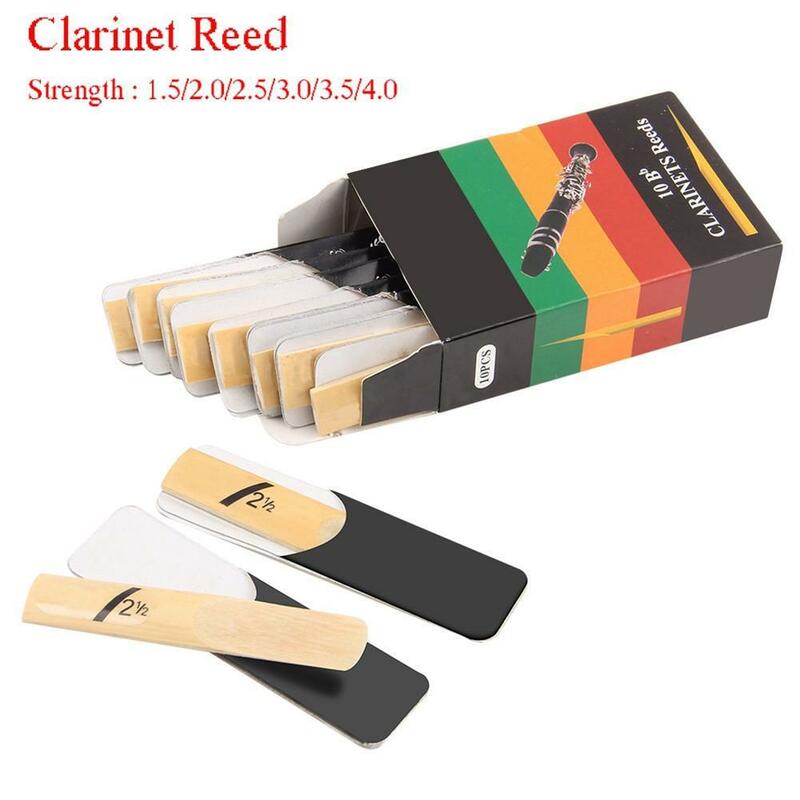 10pcs Clarinet Reeds Set Bb Tone Strength 1.5/2.0/2.5/3.0/3.5/4.0 Wind Instrument Reed Clarinet Accessories