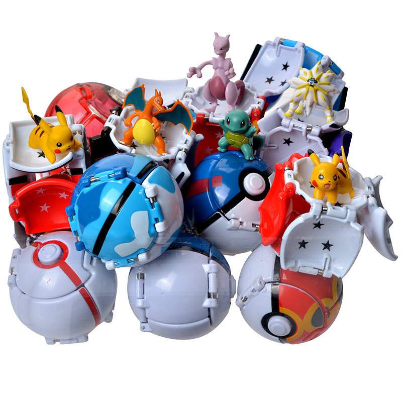 Figurine Pokemon Elf Ball, Pikachu, Charmander, Litten, Rockruff, Pokeball de poche, modèle de monstre, jouets pour enfants, cadeau