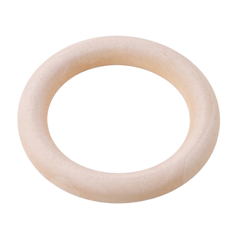 5pcs Baby Toy Wooden Teether Rings Bracelet DIY Crafts Natural New Round Connectors Circles Rings Teether Rattles Kids Baby Toys